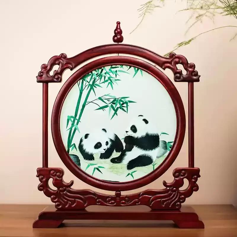 Suzhou Embroidery Living Room Decoration Advanced Sense Of Handicraft Office Decorative Screen Light Luxury Chinese Home Gift