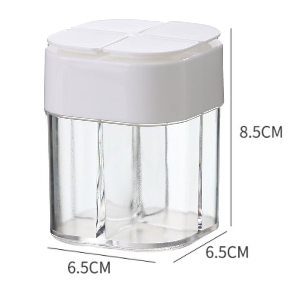 4 Compartment Seasoning Box Multifunctional Portable Dustproof Sealing Clear Spice Storage Container for Kitchen Supplies