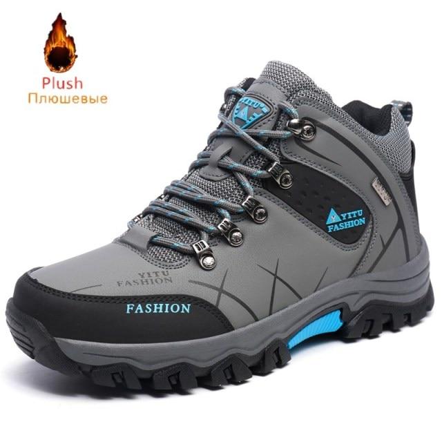 Winter Hiking Shoes Men Snow Boots Anti -Collision Leather Sneakers Waterproof Keep Warm Men 'S Casual Boots