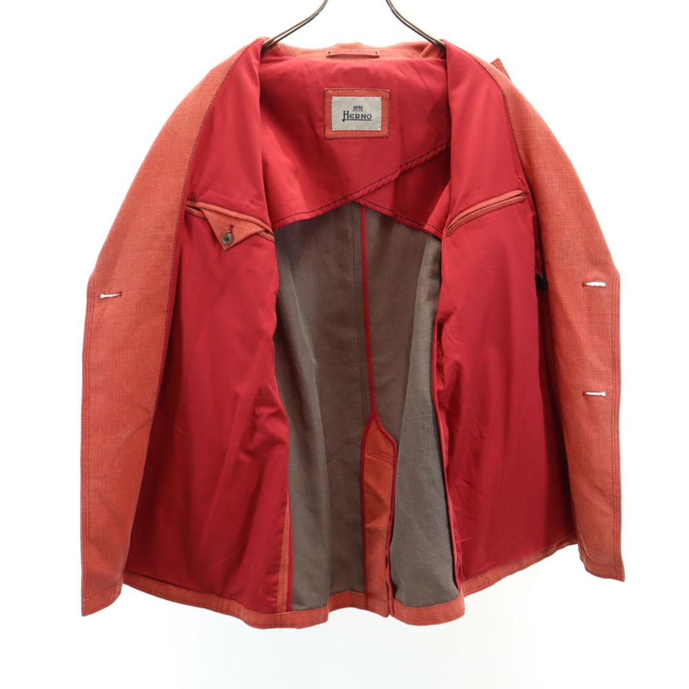 Herno Made in Italy Linen Blend double Jacket 48 Vermilion Men's Used