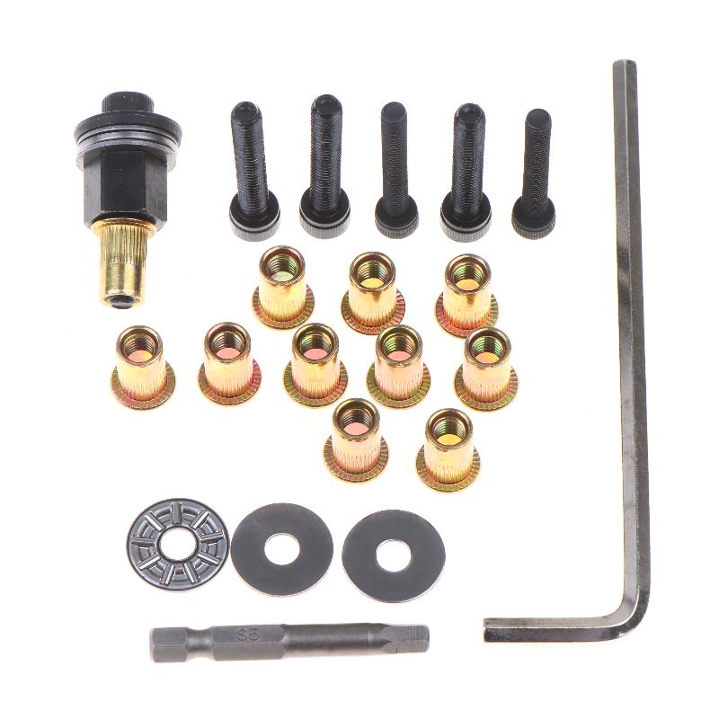 Rivet Nut Tool Kit with Mandrel M3 M4 M5 M6 M8 M10 M12 Threaded Insert Nutsert Set Assorted Sizes for Furniture Fixing Plumbing