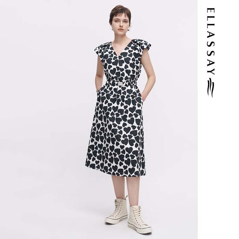 

ELLASSAY Women s Ruffle Sleeve A-Line Mid-Length Dress L