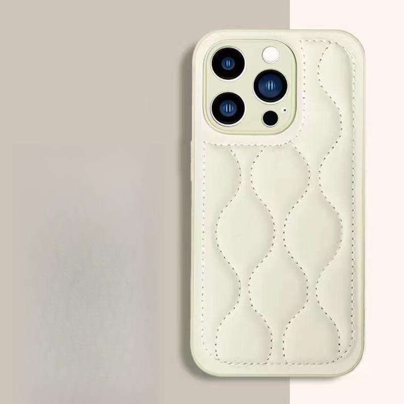 

Кожаная куртка с пухом, чехол для телефона Apple 15, противоударный, подходит для защитного чехла Apple 14proMax13 XR iPhone7p/8p белый