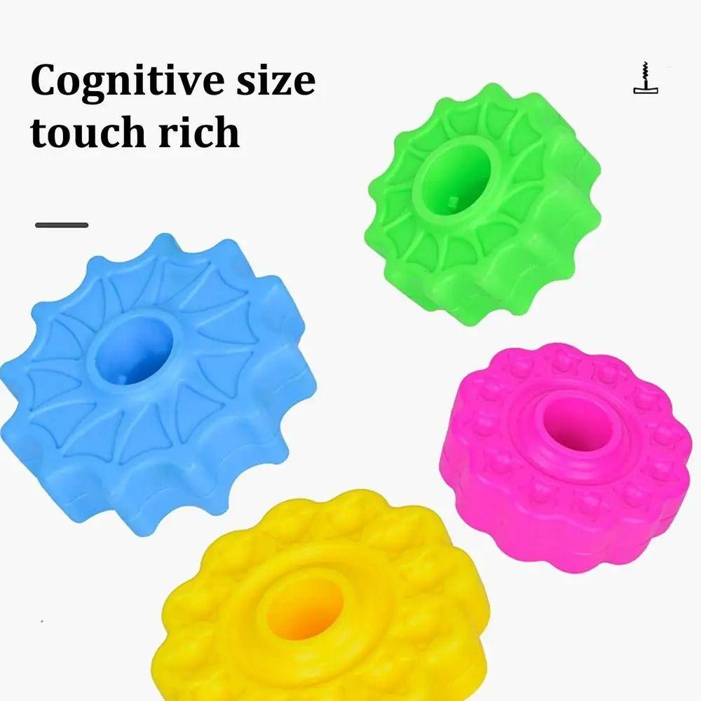 Stackable Rainbow Spinning Stacking Toys Early Education Baby Rotating Stacking Toys  Kids Toddler