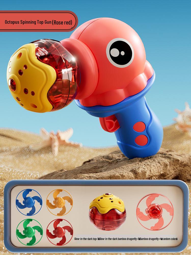 Cross-Border Luminous Octopus Spinning Top Bamboo Dragonfly Flying Saucer Interactive Battle Educational Toy