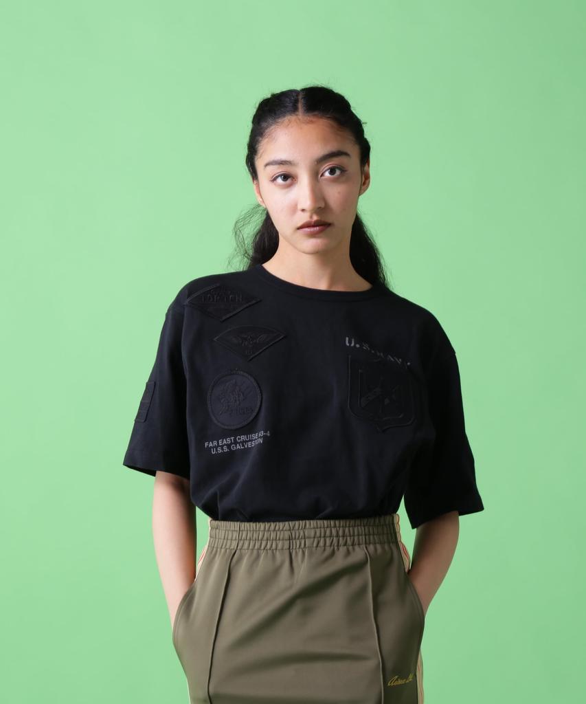 AVIREX TOP GUN WAPPEN CREW NECK Top Gun Patch All T-SHIRT (WEB&DEPOT Exclusive) T-Shirt, XL, 011, Black, 783-3934021
