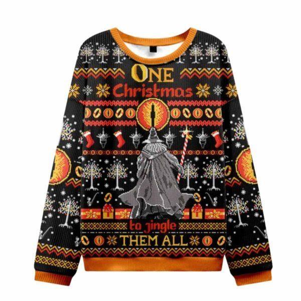 

Lord Of The Ring Gandalf Christmas Ugly Christmas Sweater Unisex T-Shirt XXXXL
