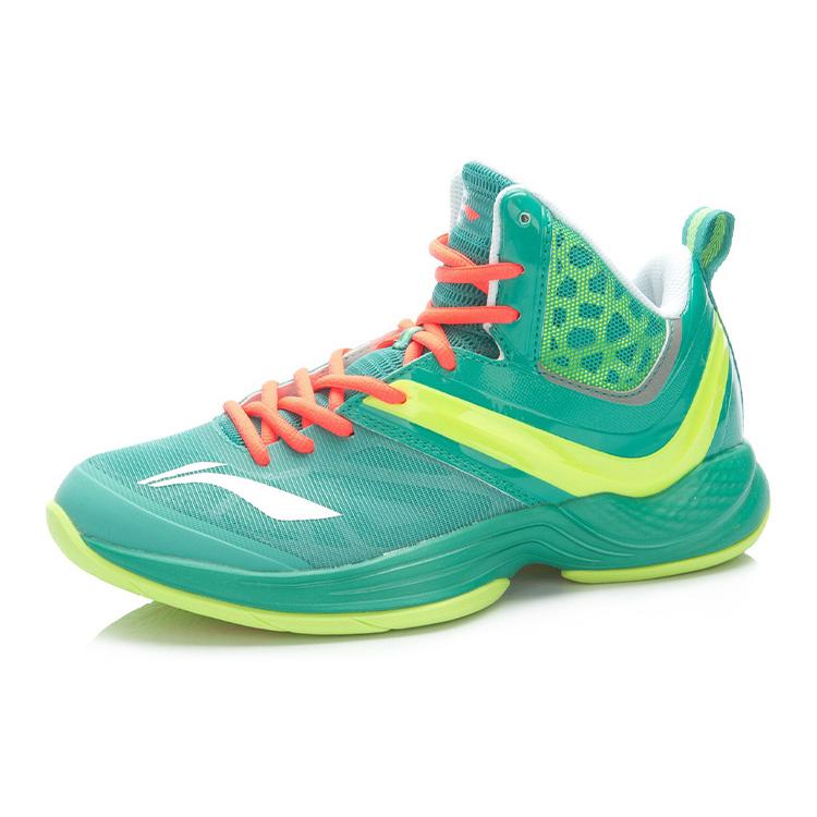New LiNing Super Light 12 Cushioning Support Mid top Basketball Shoes Unisex Green ABFK019-4