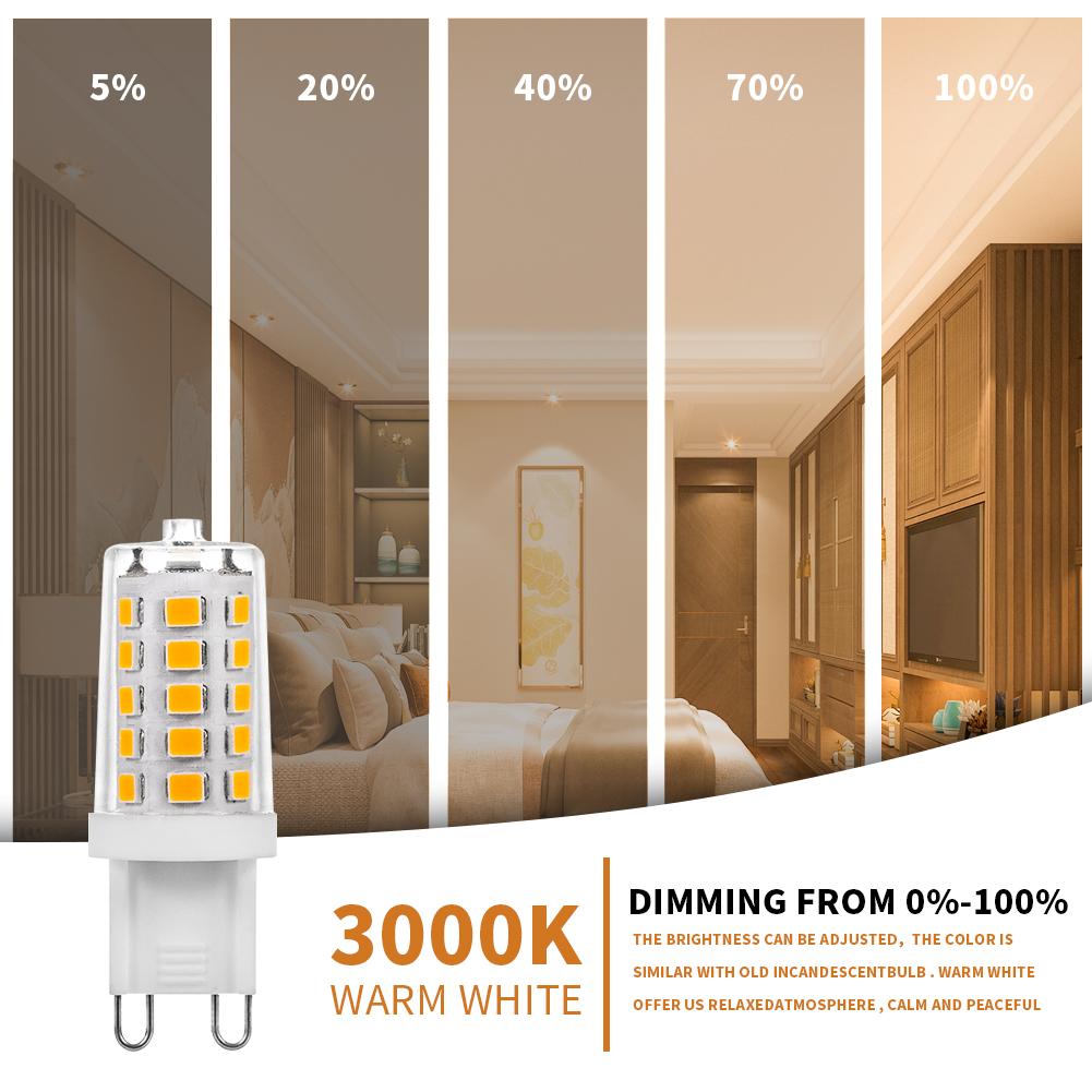 10 Adet AC220V G9 Lamba Dim Edilebilir 5W PC Seramik Titreşimsiz 2835SMD 32LED Süper Parlak LED Ampul Ev Aydınlatması İçin