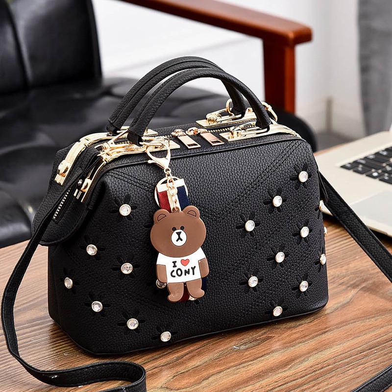 Vintage Flower Embroidery Trendy Pu Crossbody Purse Hidden Pocket Bags Sequin