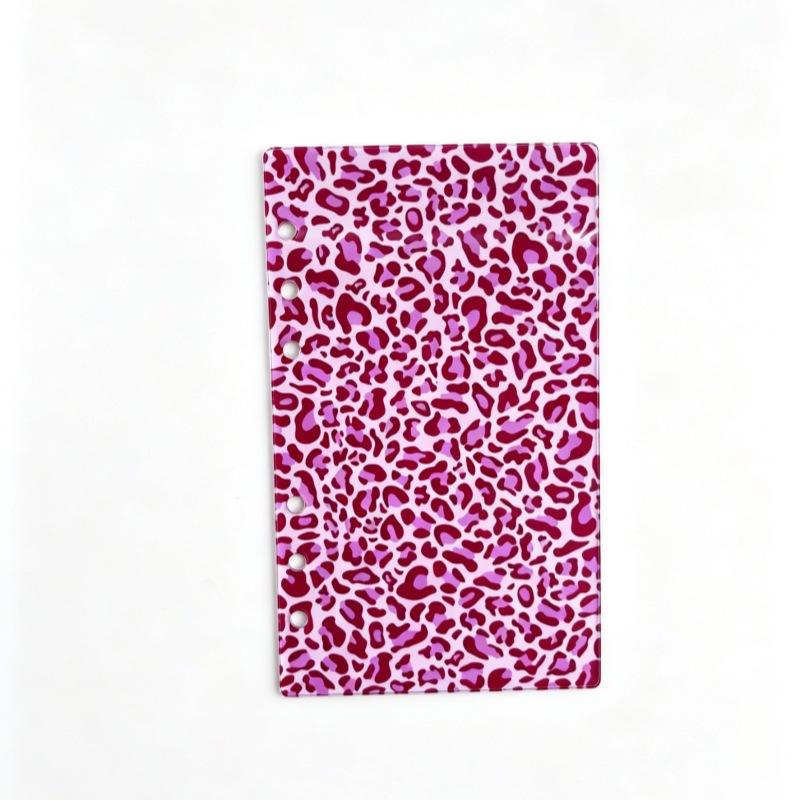 A6 Acrylic Leopard Print Loose Leaf Binder Cover DIY Account Book Journal Planner Office Stationery Supplies
