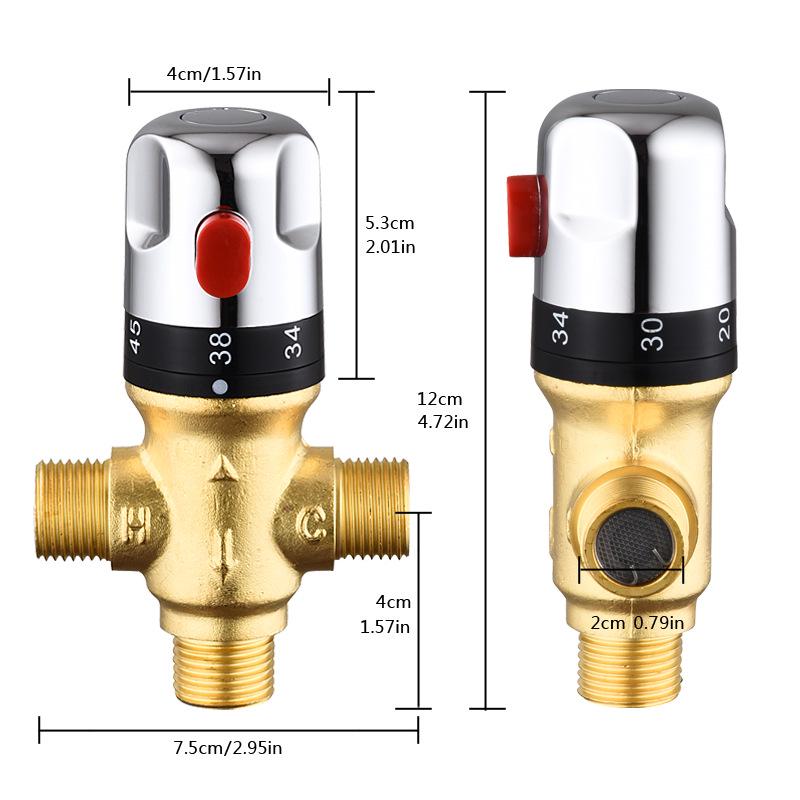 1/2 NPT European Brass Thermostatic Valve for Surface-Mounted Solar Water Heater - Automatic Temperature Control Mixing Valve