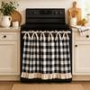 Ruffle Trim Kitchen Oven Door Valance Cotton Linen Blend Coffee Machine Half Curtain Dishwasher