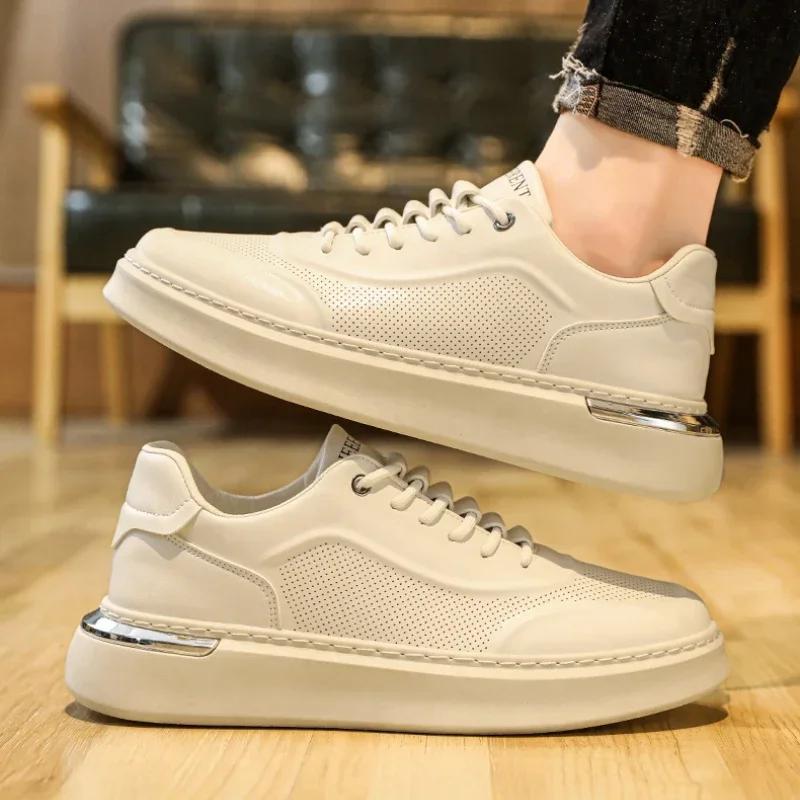 Men Casual Sneakers Trend Mesh Breathable Lightweight Walking Men Vulcanized Shoes Thick Sole Non-slip Footwear Tenis Masculino