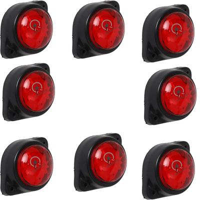 8-Pack Round LED Side Marker Clearance Lights 24V for RV Camper Motorhome Truck Trailer