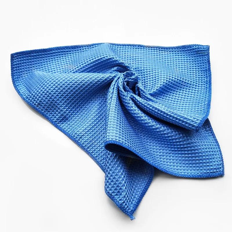 Car Wash Towel Glass Cleaning Water Drying Microfiber Window Clean Wipe Auto Detailing Waffle Weave for Kitchen Bath 40*40cm