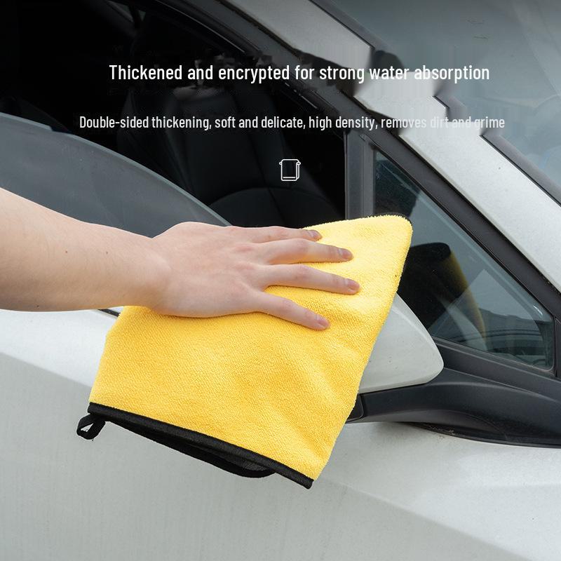 Premium Dual-Color Ultra-Thick Microfiber Towel for Car Wash, Waxing, and Water Absorption