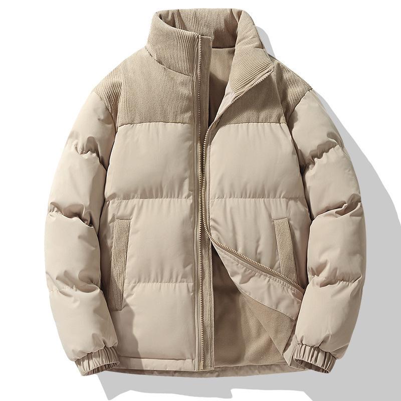 Feather-Rong Unisex Winter Stand Collar Puffer Jacket - Thickened, Warm Cotton Outerwear for Couples XL