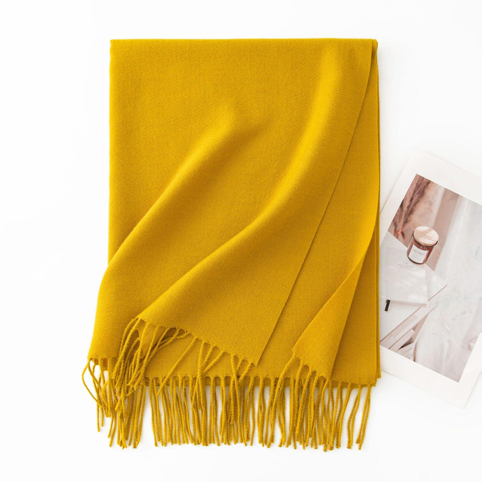 

Winter Solid Pashmina Scarf Cosy Polyester Fashion Wrap Men Scarves Soft Plain Warm Shawl