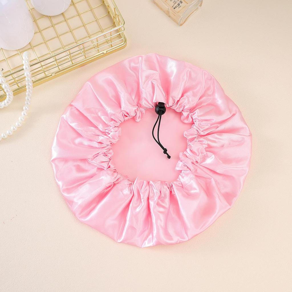 Cuffia da doccia impermeabile per bagno Cuffia per capelli elastica per cappello da bagno addensata per donna Bellezza Parrucchiere Dot Prodotti Accessori per il bagno