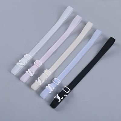1Pair Women 1cm Wide Backless Clear Bra Straps Non Slip Transparent Bra Strap  Adjustable Candy Color Bra Extender Accessories