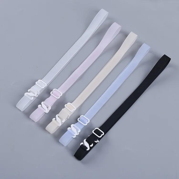 1Pair Women 1cm Wide Backless Clear Bra Straps Non Slip Transparent Bra Strap  Adjustable Candy Color Bra Extender Accessories
