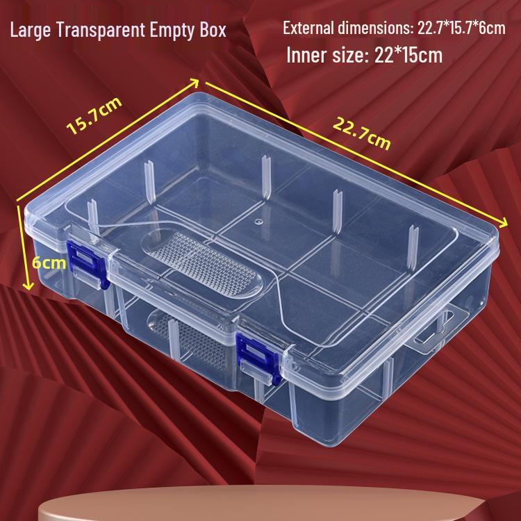 Transparent Compartmentalized Storage Box for Jewelry, Hardware, and Fishing Accessories
