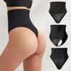 Plus-Size High-Waisted Butt-Lifting Thong - Waist-Cinching, Abdomen-Controlling Sports Underwear for Women