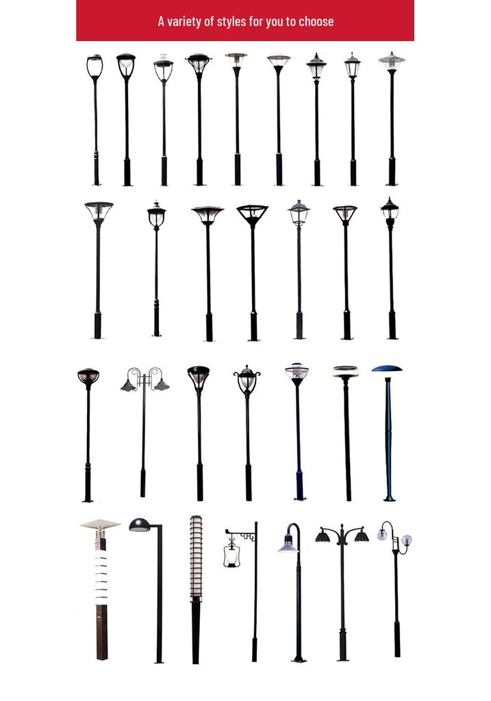 LED Waterproof Outdoor Street Lamp for Courtyard and Villa Lighting (3-3.5 Meters)