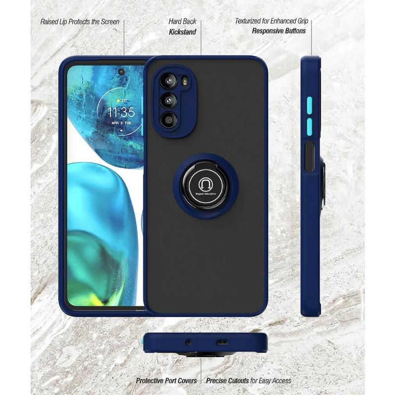 Étui support rotatif pour Moto G42 G52 G22 G31 G41 G60S G60 G50 G30 G20 G10 E20 E40 G Power Pure Stylus 2022 Housse avec anneau de doigt