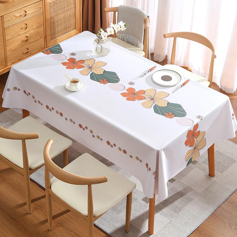 Fata de masa din PVC rezistenta la apa si la ulei Ins Tea Fata de masa rectangulara minimalista florala