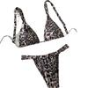 Swimsuit Sexy bikini leopard print lace-up high sensual babes swimsuit pure desire swimsuit female split