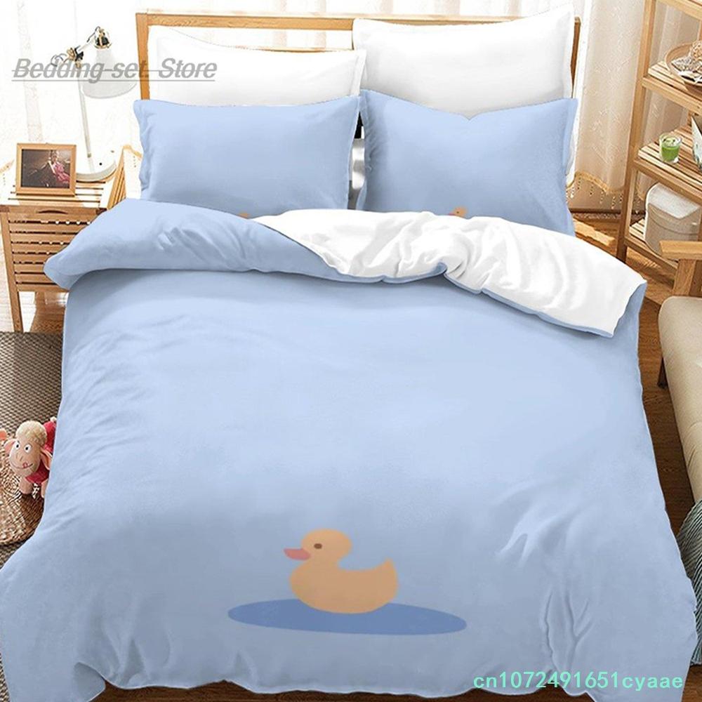Quackity Duck Bedding Set Single Twin Full Queen King Size Bed Set Aldult Kid Bedroom Duvetcover Sets 3D Anime Bed Sheet Set
