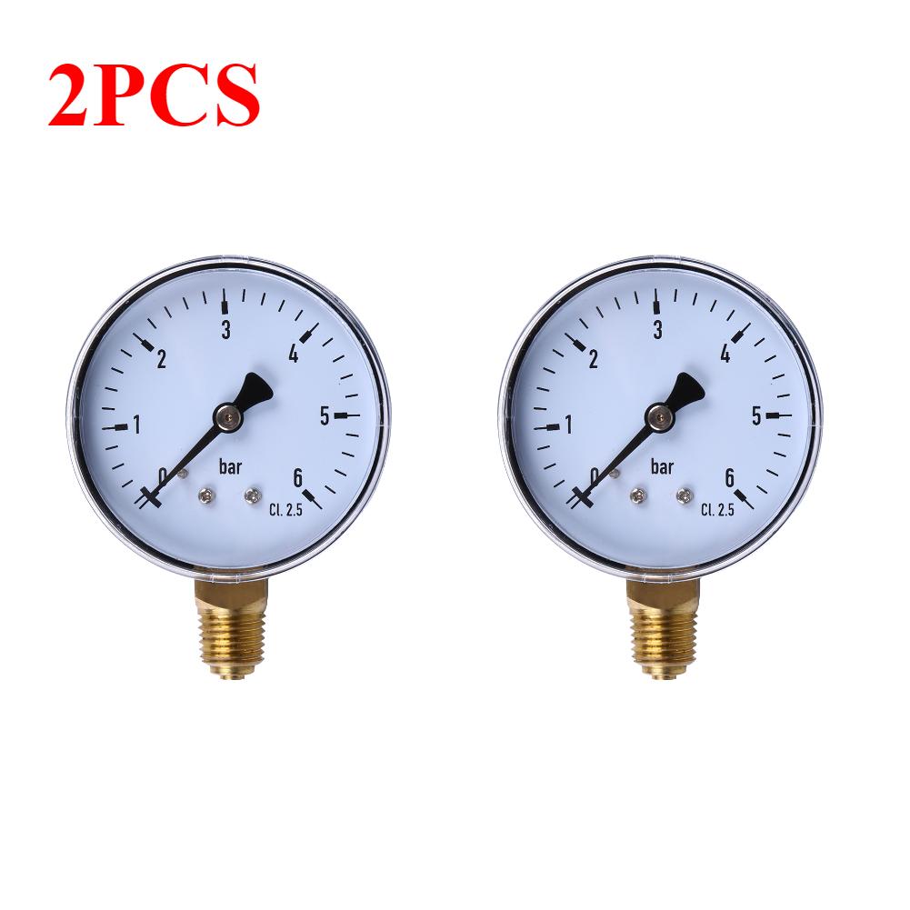 1-3pcs 1/4 Inch Manometer 6 Bar Compressor Compressed Air Pressure Gauge for Air Water Oil Gas Measurement