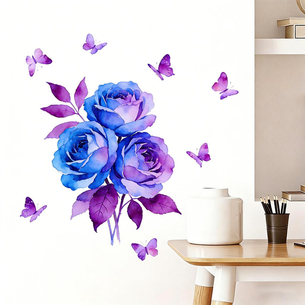 Creative Rose Living Room Bedroom Bathroom Study Wall Decoration Stickers