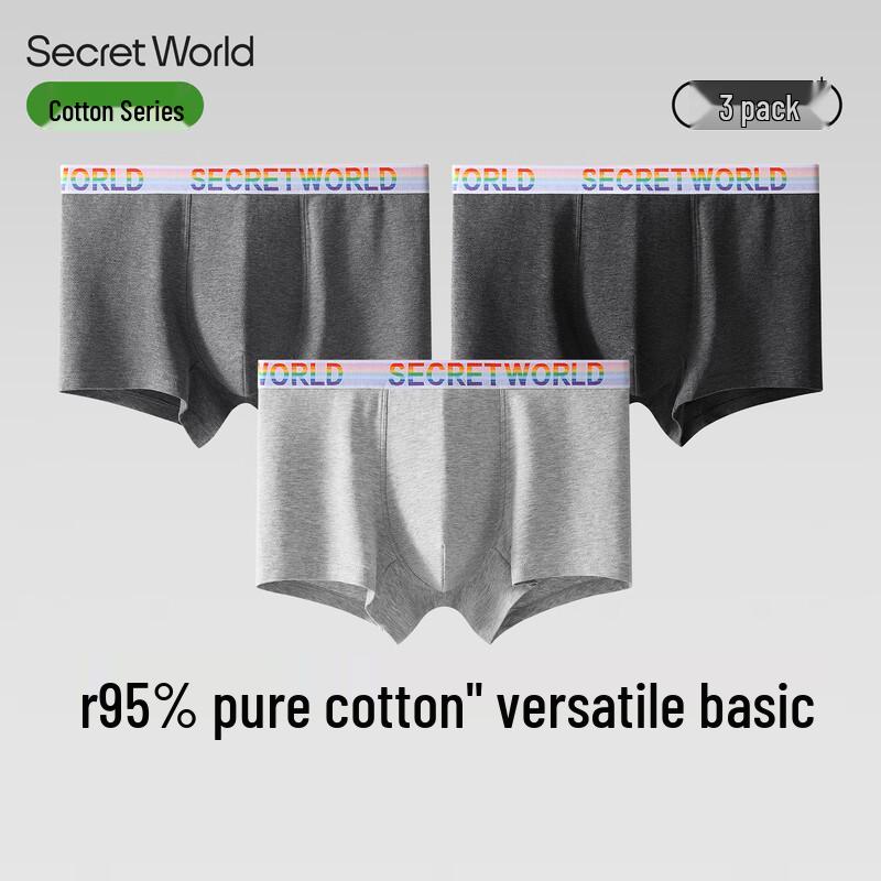 

SecretWorld Men s 2025 Cotton Antibacterial Boxer Briefs 4XL