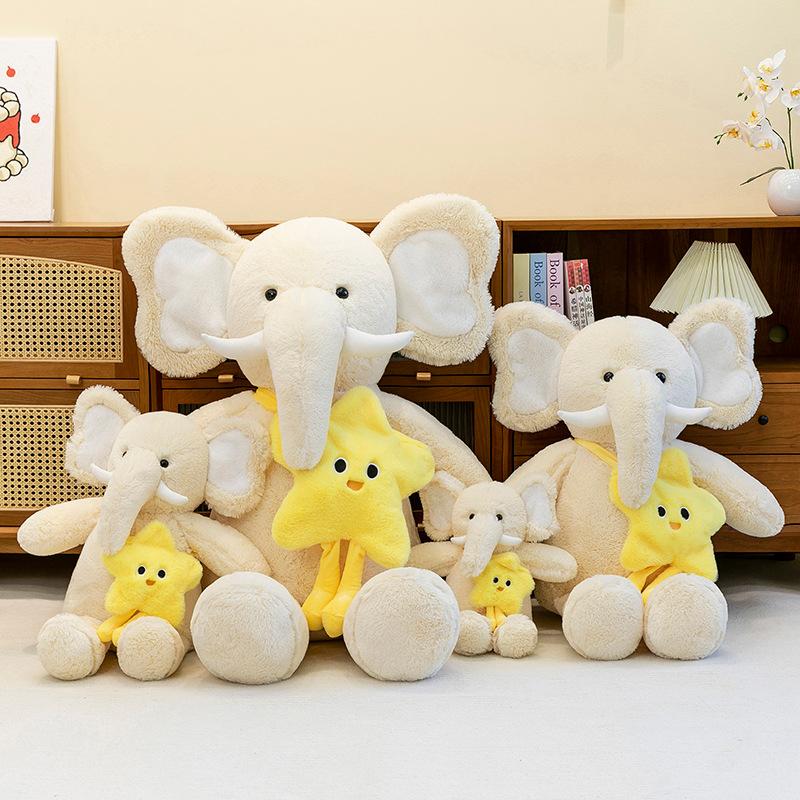 Star Backpack Elephant Plush Toy Cute Elephant Doll Sleeping Pillow Birthday Gift