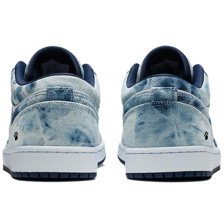 Jordan Air Jordan 1 Abrasion Resistant Slip Resistant Low Top Vintage Basketball Shoes Men's Blue White CZ8455-100(Team181-)