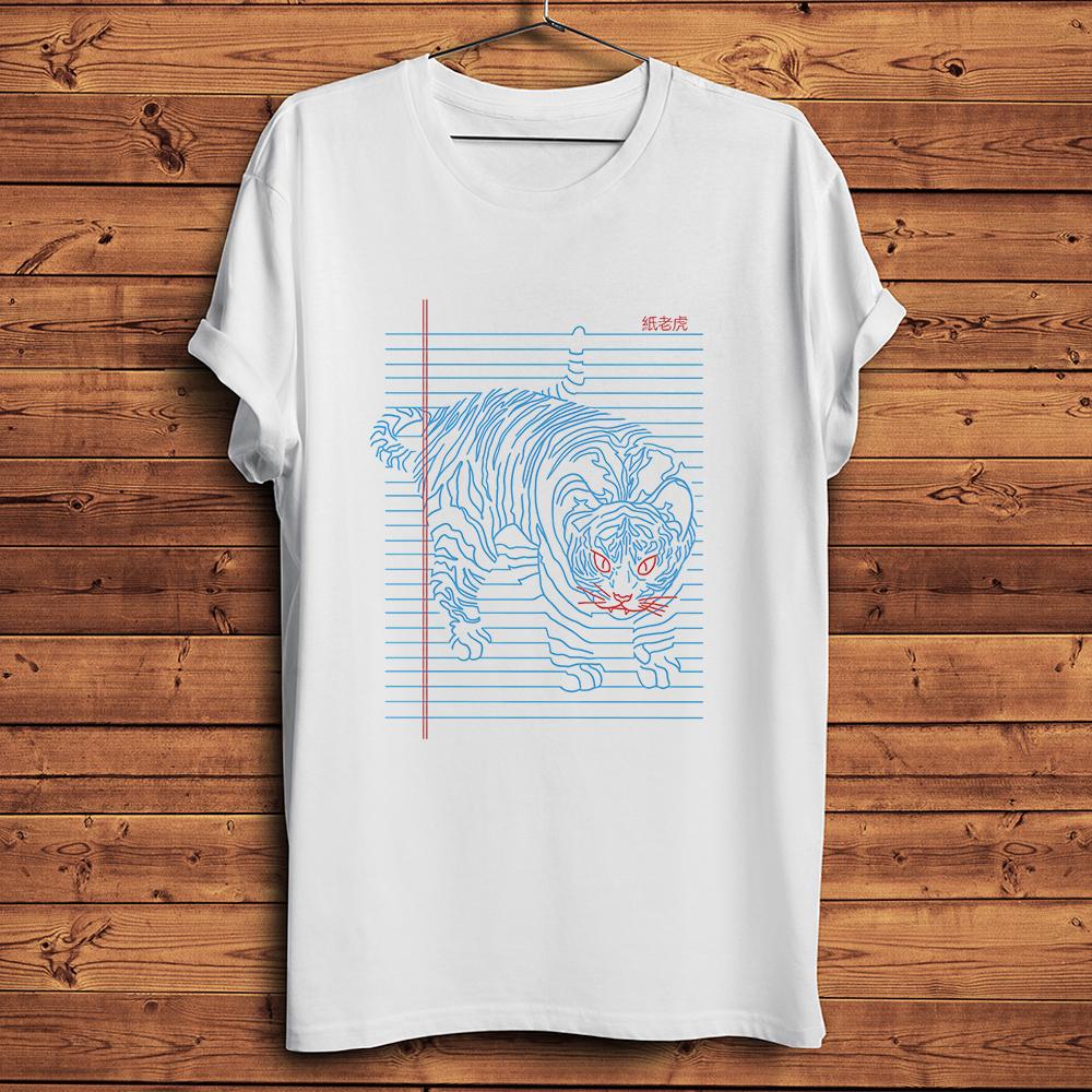 Amusing Notebook Lines Paper TigerFunny TshirtUnisex White Casual Short Sleeve TShirtUnisex TeeBreathable Print Nocracking