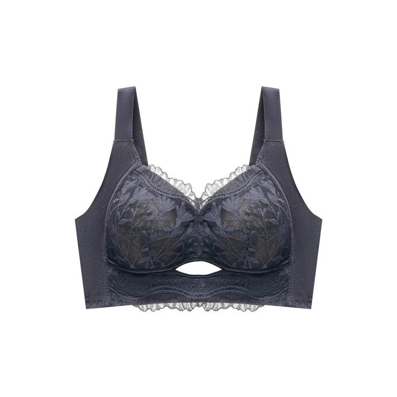 Lace Bra Women's Beautiful Back Fixed Cup Gathering Bra Anti Sagging Bra Anti Glare Bra Sexy Seamless Bra