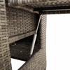 Relax Garden Chair with Side Table Adjustable Grey Poly Rattan