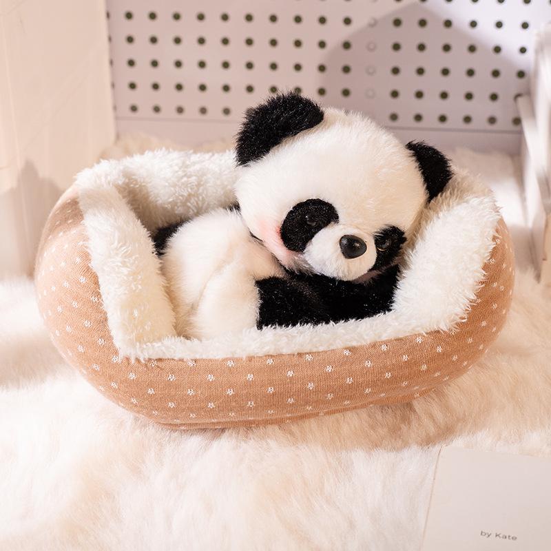 Calico Cat Lamb Nap Nest Plush Toy - Cute and Healing Desk Companion Doll