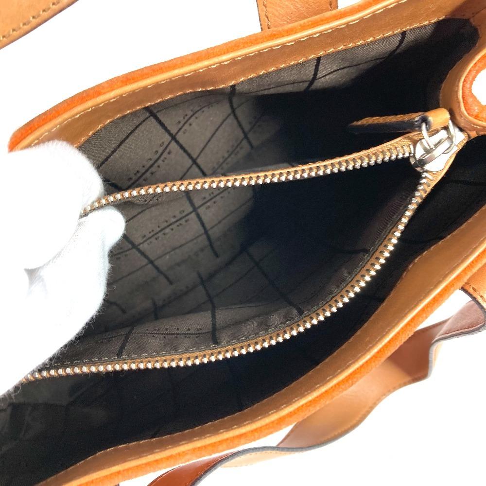 CELINE Macadam logo Bags Hand Bag Tote Bag Suede / Leather Orange/Beige