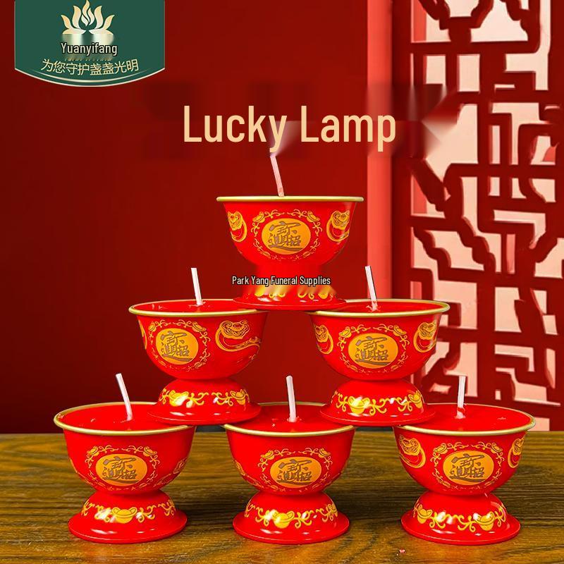 Festive Red Smokeless Candles for New Year, Buddha Offerings & God of Wealth Home Decor.