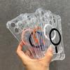 Soft Wireless Charge Magsafe Silicone Phone Case For 11 12 13 14 15 16 Pro Max Plus Transparent Magnetic Bumper Cover
