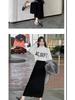 Golden Velvet High-Waist Slit Skirt: Retro Slimming Drape for Women, Spring-Autumn 2026
