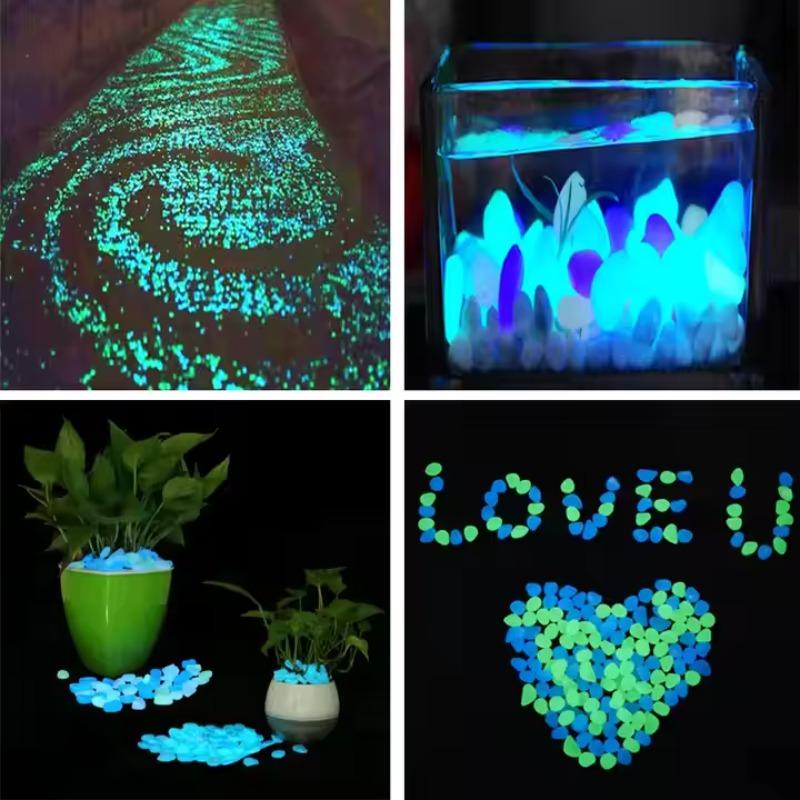 100 sztuk Kamieni Luminescencyjnych, Żywiczne Świecące Kamienie do Krajobrazu, Ścieżek Ogrodowych, Roślin w Doniczkach, Parków, Dekoracji Akwariów,