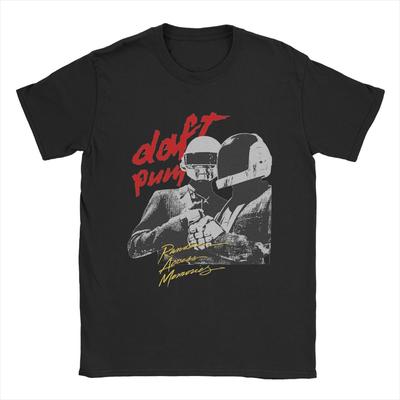 Daft Punk T Shirts Men's 100% Cotton Vintage T-Shirts Crewneck Tees Short Sleeve Clothing Gift Idea