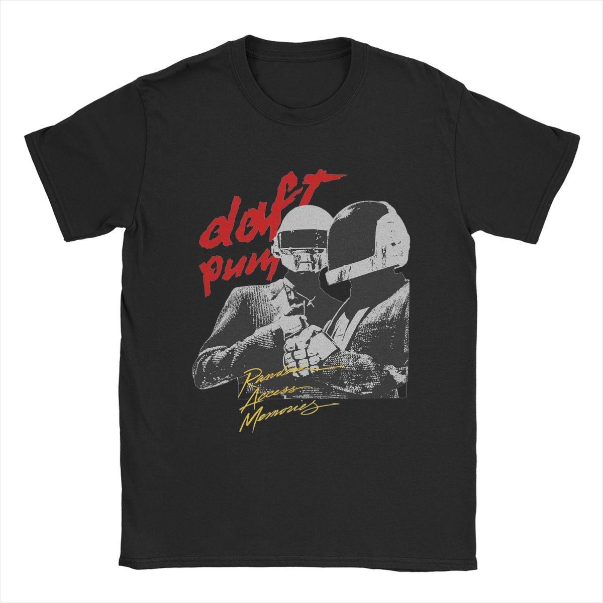 

Футболки Daft Punk Мужские винтажные футболки из 100% хлопка Футболки с круглым вырезом Футболки с коротким рукавом Одежда Идея для подарка S