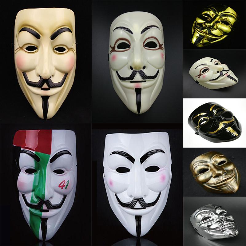 Fashion V For Vendetta Guy Fawkes Mask Anonymous Halloween Costumes Cosplay